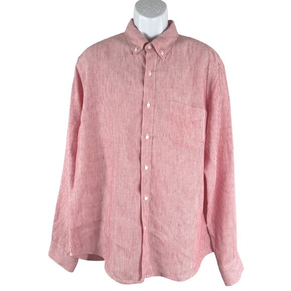 J. Crew Baird McNutt Irish Linen Shirt XL Button Front Striped Classic TP-3465 - Picture 1 of 11